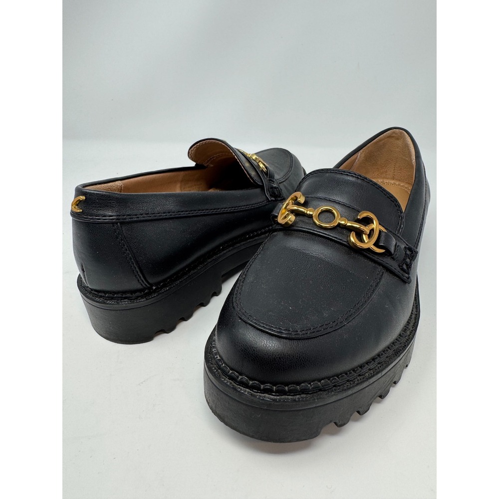 Circus NY by Sam Edelman Deana Black Lug Sole Horsebit Loafers Platform Size‎ 6M